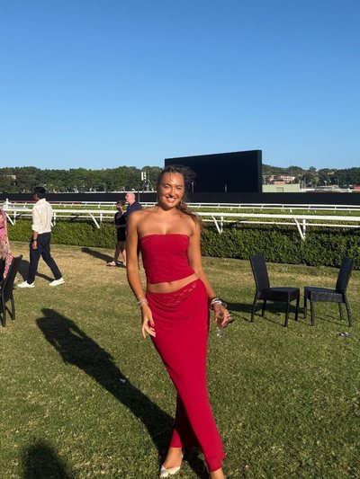 Beginningboutique Crimson Rose Red Lace Maxi Skirt