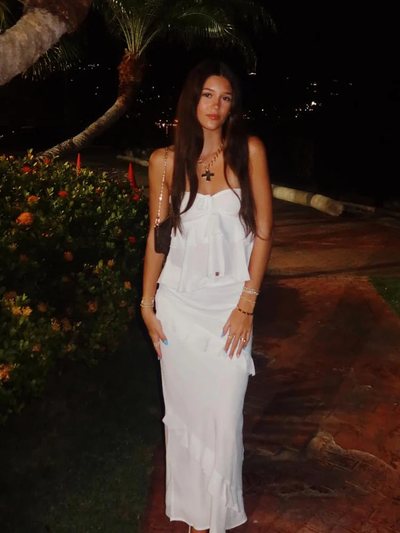 Beginning Boutique Raleigh White Ruffle Maxi Skirt