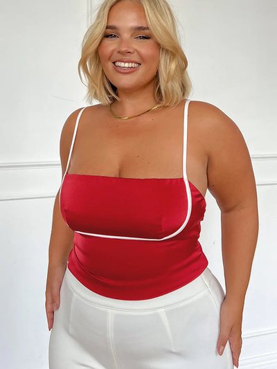 Beginning Boutique Tamra Red Low Back Top