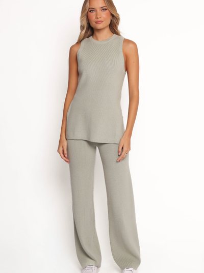 Petalandpup Ellory Knitted Pants Set - Light Sage