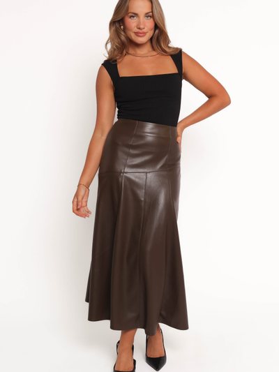 Petalandpup Haelee Faux Leather Skirt - Brown