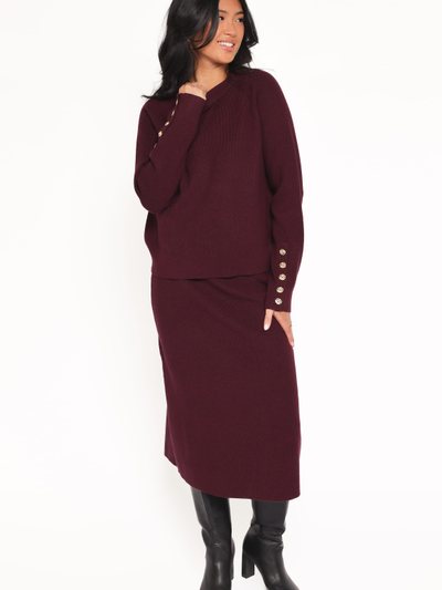 Petalandpup Bridget Maxi Skirt Sweater Set - Maroon