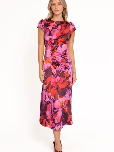 Petalandpup Lisbeth Midi Dress - Magenta Floral
