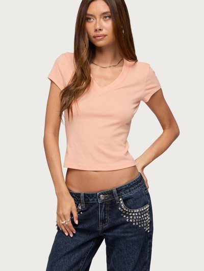 Edikted Terrezina V Neck T Shirt