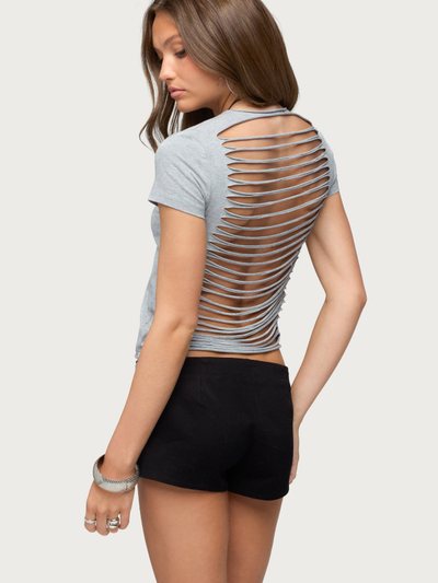 Edikted Izabelle Shredded Back T Shirt