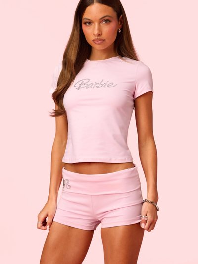 Edikted Barbie™ Rhinestone T Shirt