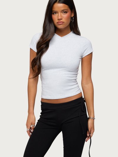 Edikted Aire High V Neck T Shirt