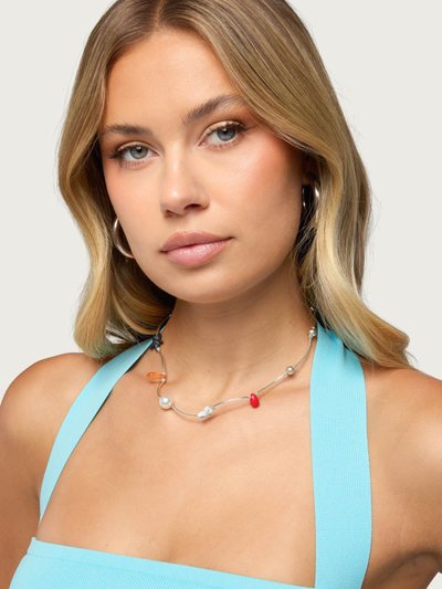 Edikted Stone & Pearl Charm Necklace