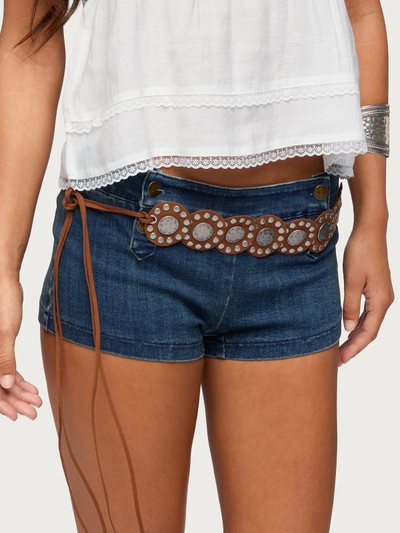 Edikted Faux Suede Studded Disc Belt