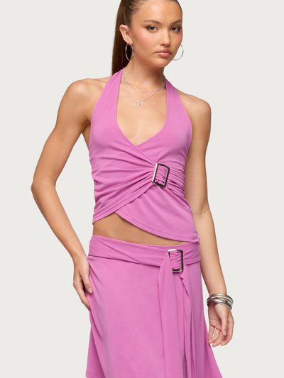 Edikted Fiori Buckle Asymmetric Wrap Top