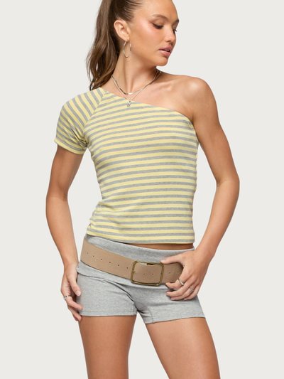 Edikted Eulia One Shoulder Striped Top