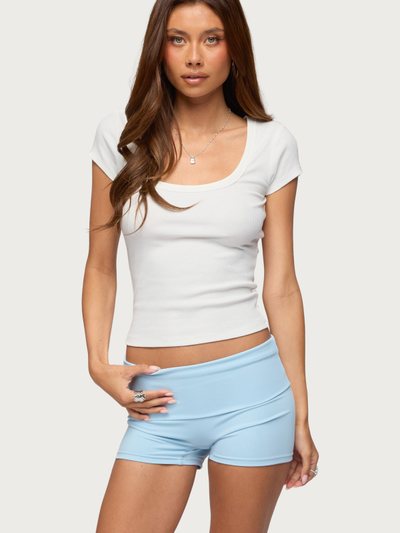 Edikted Nadiah Ribbed Scoop Neck T Shirt