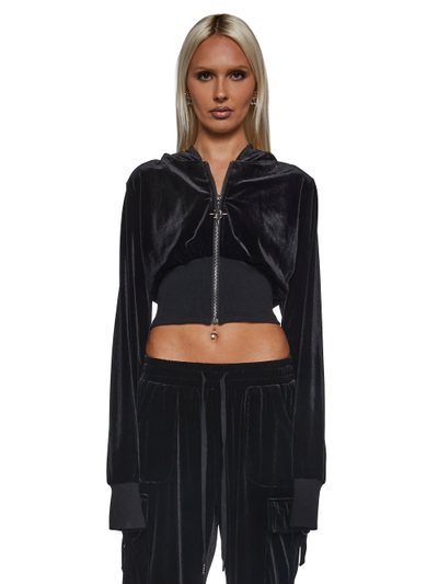 Dollskill Ego Velour Corsetted Sweatshirt