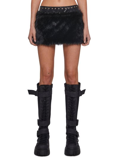 Dollskill Rave Away Faux Fur Mini Skirt