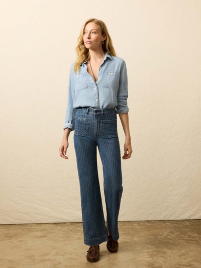 Fahertybrand Sunwashed Denim Patch Pocket Pant - Dusk Stripe Wash