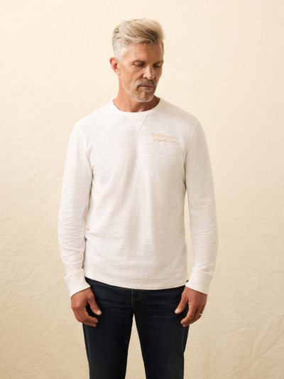 Fahertybrand Nazare Sunwashed Organic Crew - White