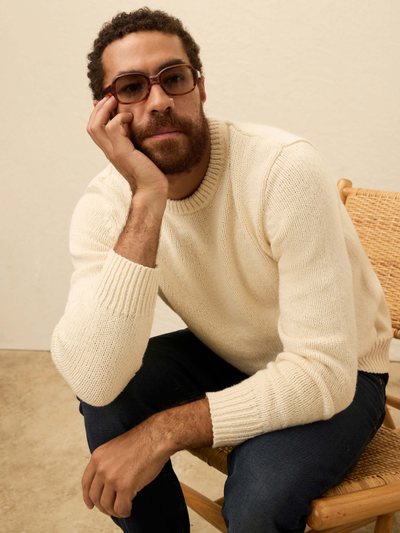 Fahertybrand Heirloom Crewneck Sweater - Bone