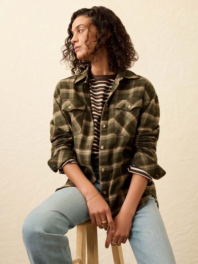 Fahertybrand The Heirloom Portuguese Flannel Overshirt - Garret Verde Plaid