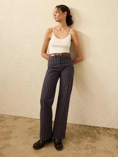 Fahertybrand Twill Tide Slim Straight Pant - Midnight Shore Stripe