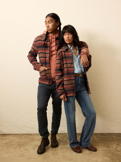 Fahertybrand High Ridge Twill Studio Jacket - Night Time Fire Stripe