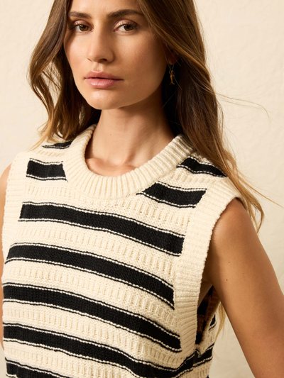 Fahertybrand Heirloom Cotton Sweater Vest - Licorice Lines