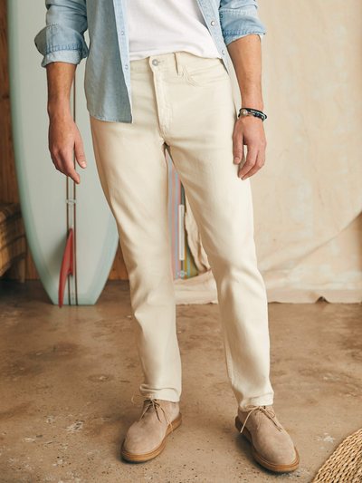 Fahertybrand Slim Straight Denim - Stone