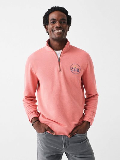 Fahertybrand Charleston Long- Sleeve Terry Quarter- Zip - Faded Flag