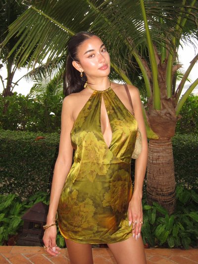 Tigermist MONROE DRESS - GREEN : WATER COLOUR FLORAL