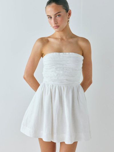 Vergegirl Saint Malo Linen Mini Dress White