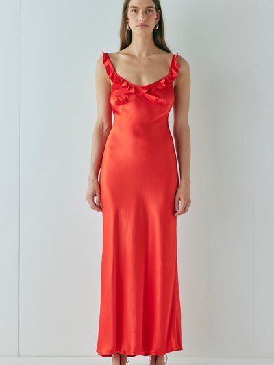Vergegirl Rosalia Satin Bias Cut Maxi Dress Red