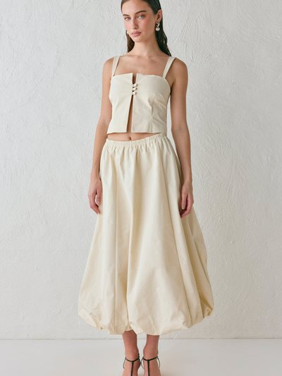 Vergegirl Sabrin Bubble Midi Skirt Cream
