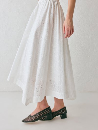 Vergegirl Carlota Anglaise Midi Skirt White