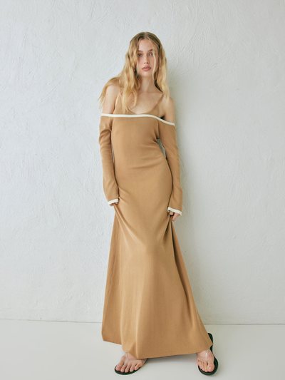 Vergegirl Marlee Knit Maxi Dress Tan