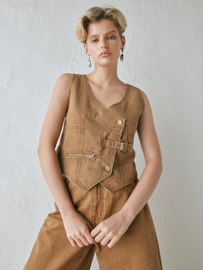 Vergegirl Ali Denim Vest Tan