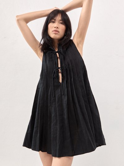 Vergegirl Valeria Linen Mini Dress Black