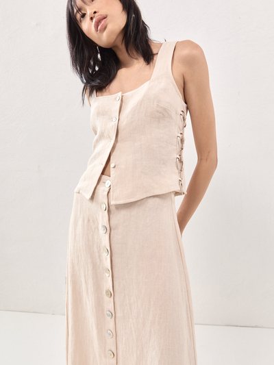 Vergegirl Discoteca Linen Top Natural