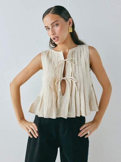 Vergegirl Valeria Linen Top Oatmeal