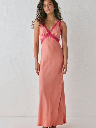 Vergegirl Meet Me On The Dance Floor Bias Cut Maxi Dress Coral