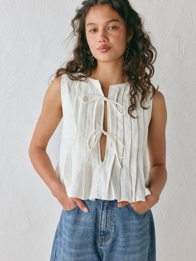 Vergegirl Valeria Linen Top White