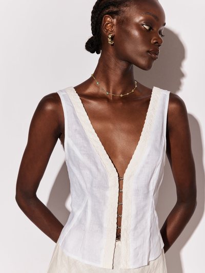 Vergegirl Allegra Linen Top White