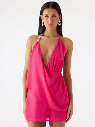 Peppermayo Nona Chiffon Mini Dress - Fuchsia
