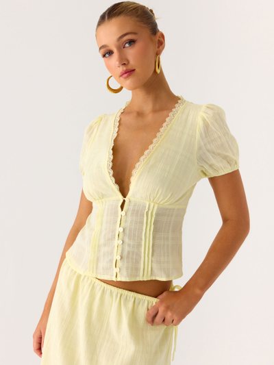 Peppermayo Sweet Lullaby Button Up Shirt - Lemon Yellow