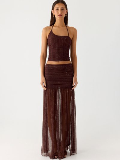 Peppermayo Sparkling Night Maxi Skirt - Chocolate