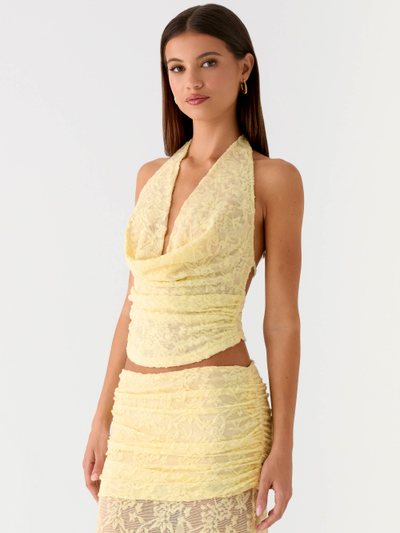 Peppermayo Farruko Jacquard Halter Top - Butter
