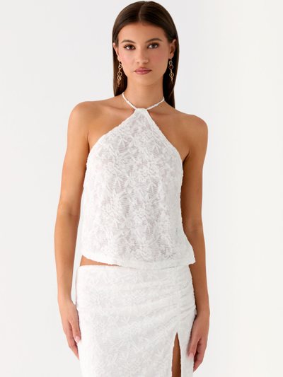Peppermayo Griff Backless Jacquard Top - White