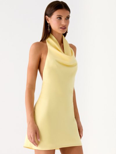 Peppermayo Soft Focus Cowl Neck Mini Dress - Yellow