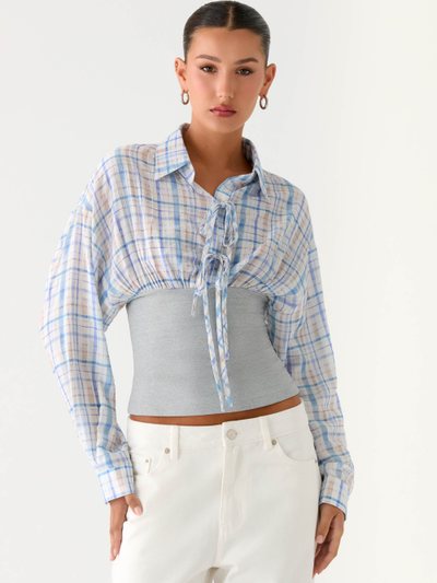 Peppermayo Accelerate Waistband Shirt - Blue Check