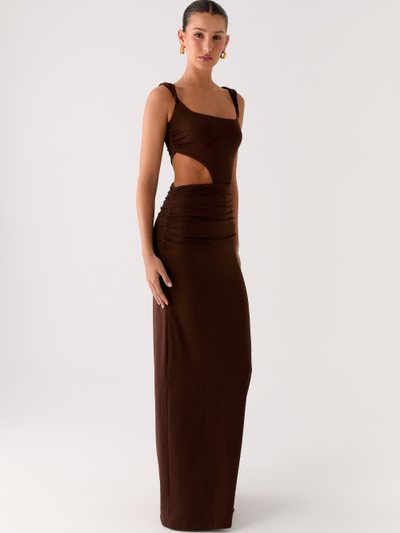 Peppermayo Balvin Cut Out Maxi Dress - Cool Chocolate