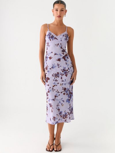 Peppermayo Bluma Lace Trim Midi Dress - Antique Lilac Floral
