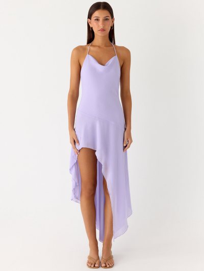 Peppermayo Sunmi Asymmetric Cowl Midi Dress - Lavender